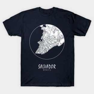 Salvador, Brazil City Map - Full Moon T-Shirt